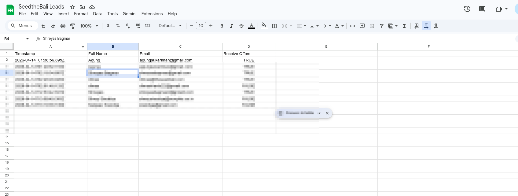 leads recorded